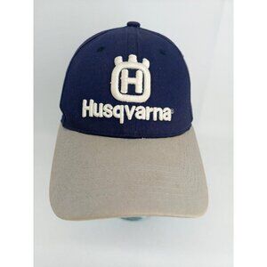 Husqvarna Blue and Grey Embroidered Hook n Loop Hat